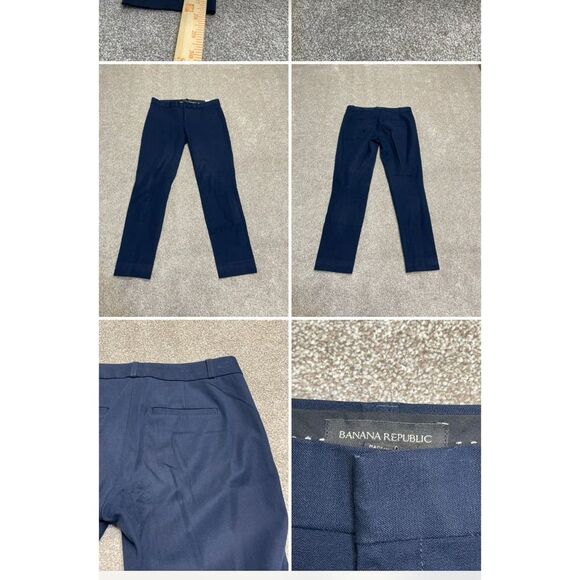 Banana Republic womens Sloan business casual pants sz 2 blue minimalist trouser - Picture 1 of 12